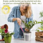 Packs Large Citronella Candles Outdoor Indoor, 3 Wicks Soy Wax Candles for Patio Yard Home, Good for Summer Gift Silver 20oz