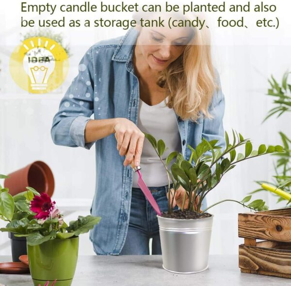 Packs Large Citronella Candles Outdoor Indoor, 3 Wicks Soy Wax Candles for Patio Yard Home, Good for Summer Gift Silver 20oz