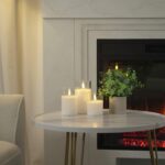 Clear Glass Flameless Candles, Pure White Wax Battery Operated Candles, LED Pillar Candles with Remote Control and Timers, D3 H4 5" 6", Set of 3