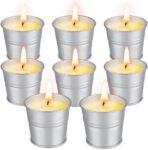 8 Pack Natural Soy Wax Scented Candles, 120h Burn Time Bucket Candles Summer Gifts for Patio Yard Home Balcony Garden Camping BBQ