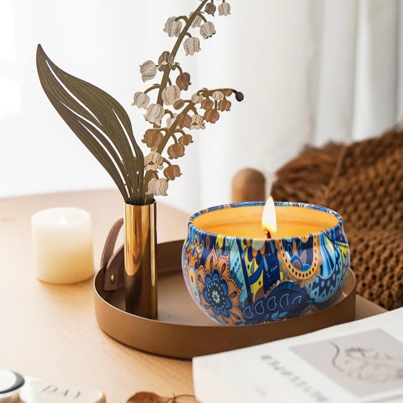 Scented Candles Gift Set for Women, 4 Packs Natural Fragrance Aromatherapy Candles for Home Scented, Long Burning Candles Gifts for Mothers Day, Thanksgiving Day, Birthday, Valentine's Day
