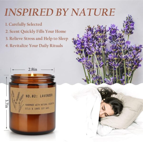 4 Pack 28 Oz Candles Gifts for Women, Large Soy Scented Candles, Lavender Fresh Rose Long Lasting Aromatherapy Amber Candle Set for Women Men Christmas Birthday Thanksgiving