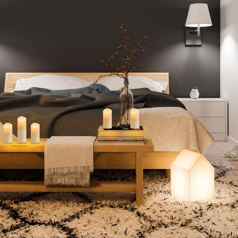 24 Pack Flameless Candles Battery Operated Waterproof Led Candles (D:2.2" X H:3" 4" 5") Candles with 4 Remotes Control for Wedding, Party, Birthday, Outdoor/Indoor Decoration