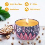 4 Pack Natural Soy Wax Scented Candles Set - 2.5 oz, Long Burning Candles for Home Scented, Stress Relief Aromatherapy Candles Gifts for Mother's Day, Birthday, Christmas