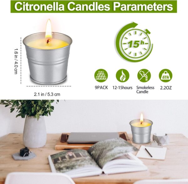 8 Pack Natural Soy Wax Scented Candles, 120h Burn Time Bucket Candles Summer Gifts for Patio Yard Home Balcony Garden Camping BBQ