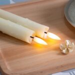 Flameless Flickering Taper Candles Two Remote, 7.5 Inch Ivory Battery Operated LED Window Candles Timer,Set of 6 Plastic 3D-Wick Dripping-Wax Effect Flameless Candlesticks(0.86”Dia,Warm Fire)