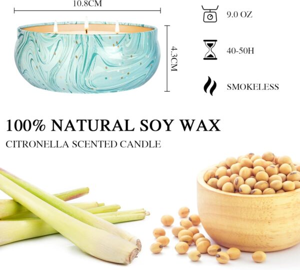 3 Packs 9oz Large 3-Wick Natural Soy Wax Candle