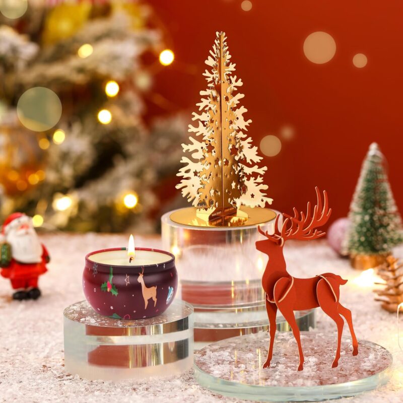 Christmas Scented Candles Gifts Set for Women, 4 Pack Aromatherapy Candle for Home Scented,Small Candles Gift Set,Stocking Stuffers for Coworker Friends Teacher Adults Birthday Party