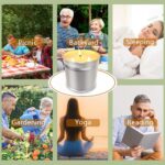 Packs Large Citronella Candles Outdoor Indoor, 3 Wicks Soy Wax Candles for Patio Yard Home, Good for Summer Gift Silver 20oz