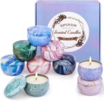 9Packs Soy Candles for Home Scented, 180H Burning Aromatherapy Candles, 2.5oz Natural Soy Wax Candle Gift Set, Ideal Gifts for Valentines Day Christmas Birthday