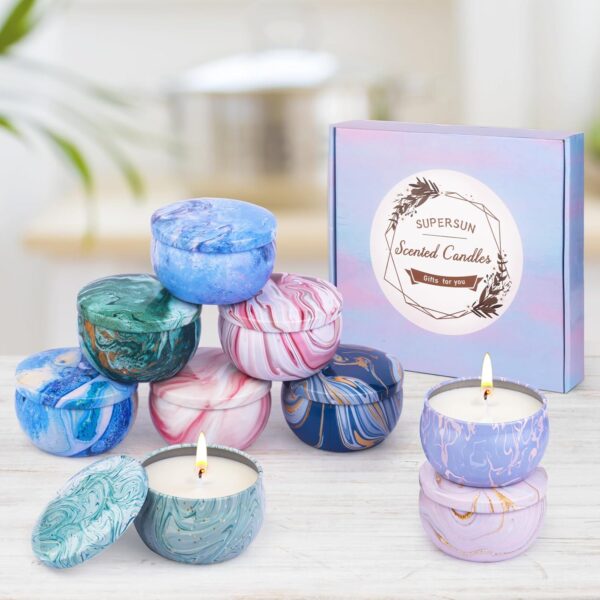 9Packs Soy Candles for Home Scented, 180H Burning Aromatherapy Candles, 2.5oz Natural Soy Wax Candle Gift Set, Ideal Gifts for Valentines Day Christmas Birthday