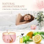 Scented Candles Gifts for Women, 4 Pack Aromatherapy Candles Gift Set, Soy Wax Candle Set, Small Gift Set Scented Candles Set for Mother's Day, Christmas, Birthday, Valentine's Day, Bathroom, Yoga