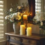 Flickering Flameless Candles, Battery Operated LED Candles, Electric Candles with Remote and Timers, Wax-Like Plastic, Ivory, 3 Pack, 3" x 4",5",6"