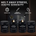 Scented Candles for Men, Scented Candles Set Soy Candles for Home Him,4 Pack Mens Candles Gifts for Men Scents of Leather/Oak/Lavender Wood/Smoke Vanilla