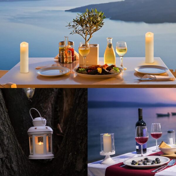 24 Pack Flameless Candles Battery Operated Waterproof Led Candles (D:2.2" X H:3" 4" 5") Candles with 4 Remotes Control for Wedding, Party, Birthday, Outdoor/Indoor Decoration