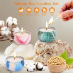 9Packs Soy Candles for Home Scented, 180H Burning Aromatherapy Candles, 2.5oz Natural Soy Wax Candle Gift Set, Ideal Gifts for Valentines Day Christmas Birthday