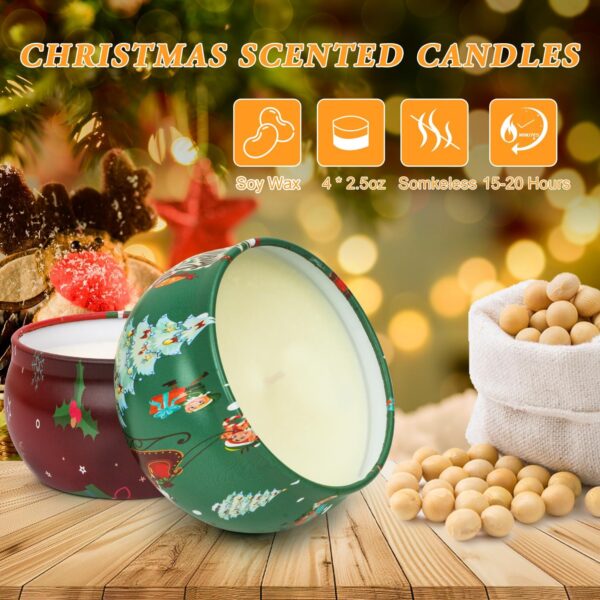 Christmas Scented Candles Gifts Set for Women, 4 Pack Aromatherapy Candle for Home Scented,Small Candles Gift Set,Stocking Stuffers for Coworker Friends Teacher Adults Birthday Party
