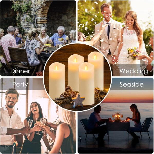 24 Pack Flameless Candles Battery Operated Waterproof Led Candles (D:2.2" X H:3" 4" 5") Candles with 4 Remotes Control for Wedding, Party, Birthday, Outdoor/Indoor Decoration