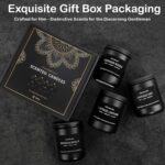 Scented Candles for Men, Scented Candles Set Soy Candles for Home Him,4 Pack Mens Candles Gifts for Men Scents of Leather/Oak/Lavender Wood/Smoke Vanilla